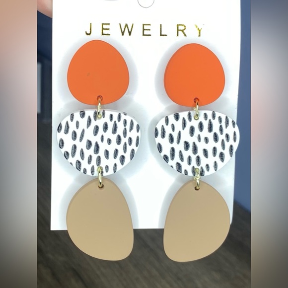 Geometric Drop Earrings - Picture 3 of 3